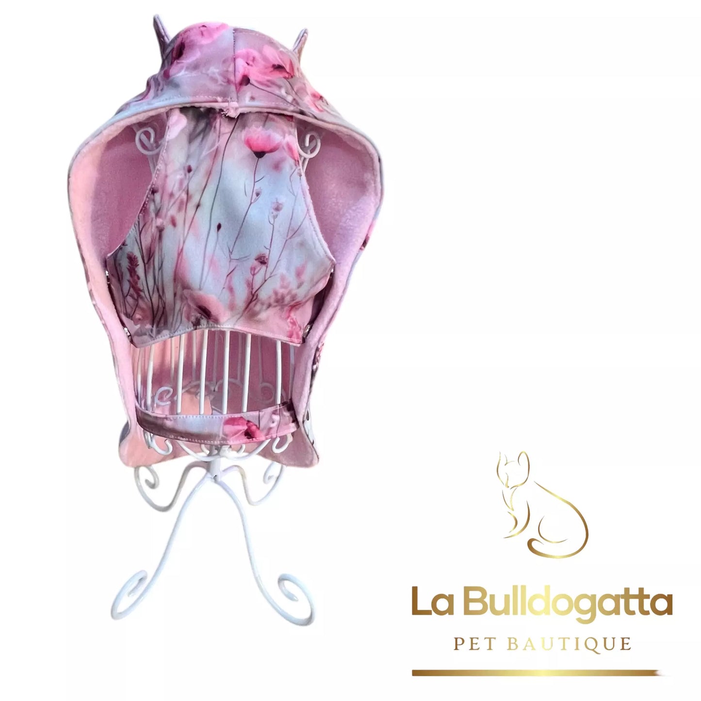 Cappottino impermeabile tecnico softshell fiori 3D per cani di piccola taglia (fino a 6kg) - SU MISURA