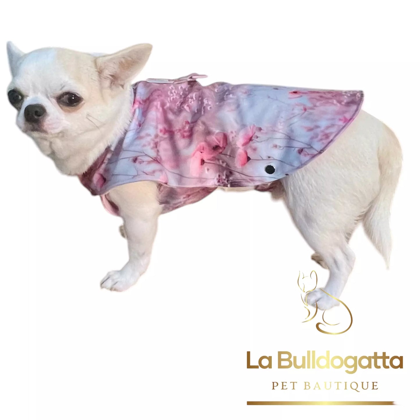 Cappottino impermeabile tecnico softshell fiori 3D per cani di piccola taglia (fino a 6kg) - SU MISURA